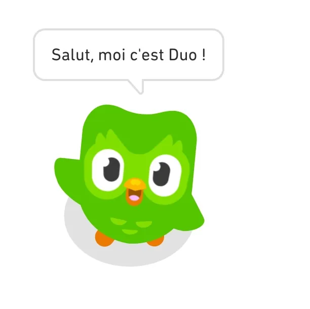 Duo, la mascotte de Duolingo