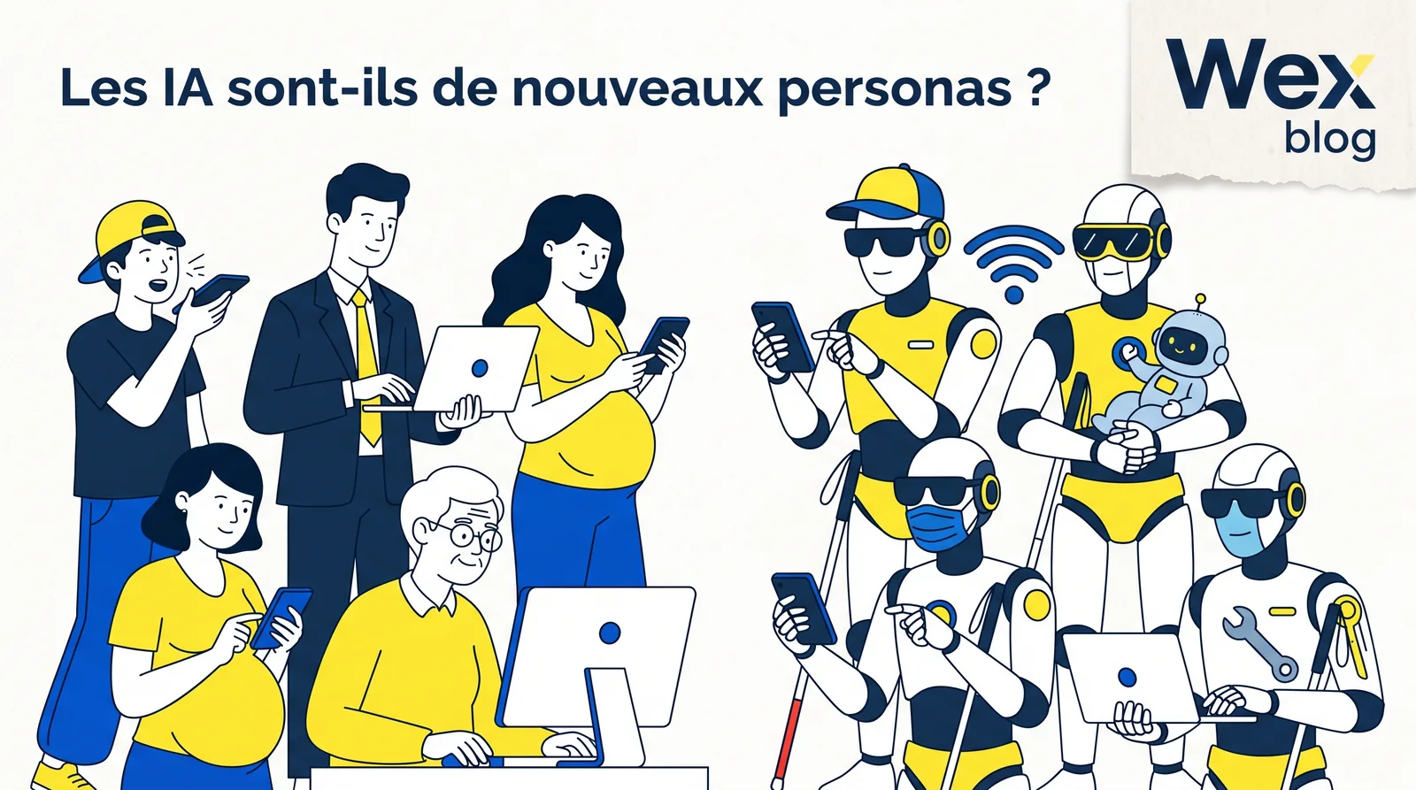 Illustration de l'article - un ergonome observe un robot qui navigue sur une page de liste produits